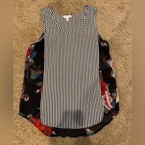 Adorable charming Charlie dressy tank top; sheer; longer in the back